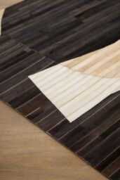 Orsina Bosie Safira Small Abstract Hair On Leather Rug - thumbnail 4