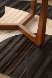 Orsina Bosie Safira Small Abstract Hair On Leather Rug - thumbnail 3