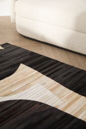 Orsina Bosie Safira Small Abstract Hair On Leather Rug - thumbnail 5