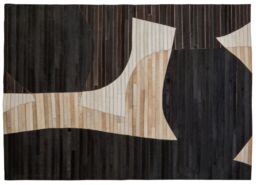 Orsina Bosie Safira Small Abstract Hair On Leather Rug - thumbnail 1