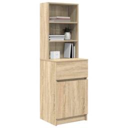 Berkfield Home Bedside Cabinet Sonoma Oak 39x35x125 cm Engineered Wood - Size: 39 x 35 x 125 cm - thumbnail 4
