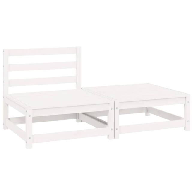 Berkfield Home 2 Piece Garden Lounge Set White Solid Pinewood - image 1