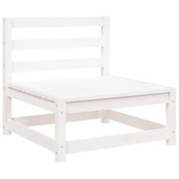 Berkfield Home 2 Piece Garden Lounge Set White Solid Pinewood - thumbnail 5
