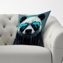 Warren Reed - Designer Panda With Blue Glasses Splashart Cushions - Size: 45 cm x 45 cm - thumbnail 2