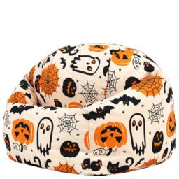 icon Kids Printed Halloween Childrens Bean Bag Armchair in Orange - Size: Medium - thumbnail 3