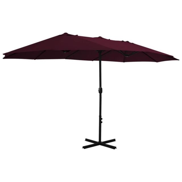 Berkfield Home Outdoor Parasol with Aluminium Pole 460x270 cm Bordeaux Red - image 1