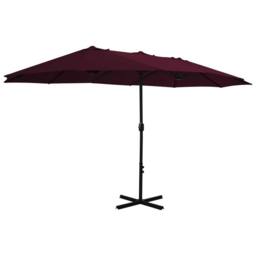 Berkfield Home Outdoor Parasol with Aluminium Pole 460x270 cm Bordeaux Red - thumbnail 1