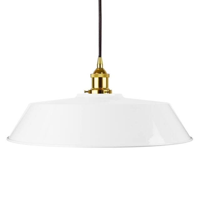 SE Home White Large Chancery Pendant Light - Gold - Black Round - image 1