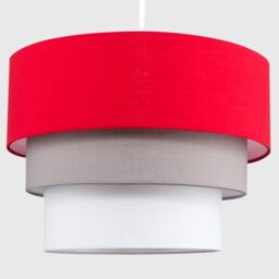ValueLights Aztec Three Tier Drop Easy Fit Fabric Ceiling Pendant Light Lamp Shade in Red - thumbnail 4