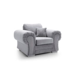 Abakus Direct Verona Armchair in Light Grey Crushed Chenille - thumbnail 3