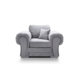 Abakus Direct Verona Armchair in Light Grey Crushed Chenille - thumbnail 2