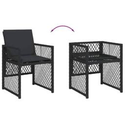 Berkfield Home 9 Piece Garden Dining Set with Cushions Black Poly Rattan - thumbnail 6
