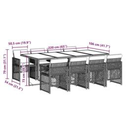 Berkfield Home 9 Piece Garden Dining Set with Cushions Black Poly Rattan - thumbnail 9