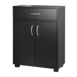 EONLION Small 2-Door Sideboard with Drawer, Wooden Hallway Storage Cabinet in Black - thumbnail 6