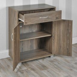 EONLION Small 2-Door Sideboard with Drawer, Wooden Hallway Storage Cabinet in Black - thumbnail 9