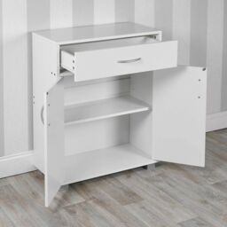 EONLION Small 2-Door Sideboard with Drawer, Wooden Hallway Storage Cabinet in Black - thumbnail 4