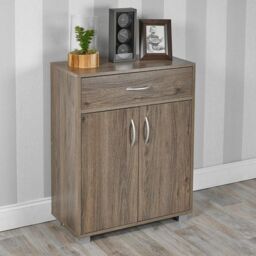 EONLION Small 2-Door Sideboard with Drawer, Wooden Hallway Storage Cabinet in Black - thumbnail 7
