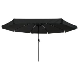 Berkfield Home Garden Umbrella with LED Lights √∏395x245 cm Black - Size: 395x245 cm - thumbnail 3