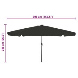 Berkfield Home Garden Umbrella with LED Lights √∏395x245 cm Black - Size: 395x245 cm - thumbnail 8