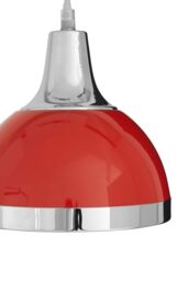 Orsina Elegant Black Shade & Chrome Pendant Light, Functional Pendant Light For Drawing Room, Versatile Light in Red - thumbnail 2