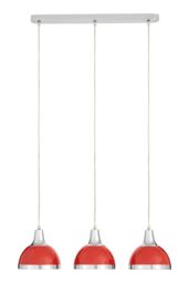 Orsina Elegant Black Shade & Chrome Pendant Light, Functional Pendant Light For Drawing Room, Versatile Light in Red