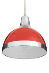 Orsina Elegant Black Shade & Chrome Pendant Light, Functional Pendant Light For Drawing Room, Versatile Light in Red - thumbnail 3