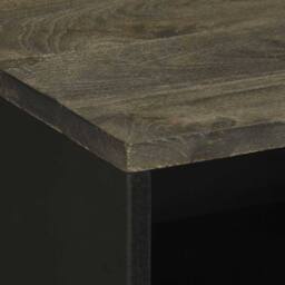 Berkfield Home Beautiful Bedside Cabinet Black 50x33x62 cm Solid Wood Mango - Size: 50 x 33 x 62 cm - thumbnail 6