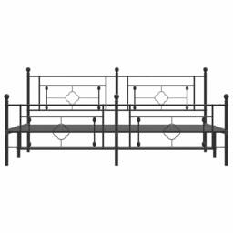 Berkfield Home Metal Bed Frame without Mattress with Footboard Black 193x203cm - Size: 193x203 cm - thumbnail 6