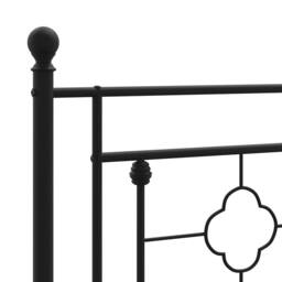 Berkfield Home Metal Bed Frame without Mattress with Footboard Black 193x203cm - Size: 193x203 cm - thumbnail 9