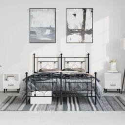 Berkfield Home Metal Bed Frame without Mattress with Footboard Black 193x203cm - Size: 193x203 cm - thumbnail 1