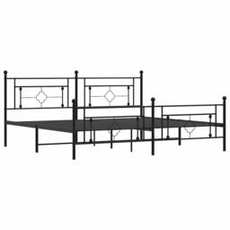 Berkfield Home Metal Bed Frame without Mattress with Footboard Black 193x203cm - Size: 193x203 cm - thumbnail 4