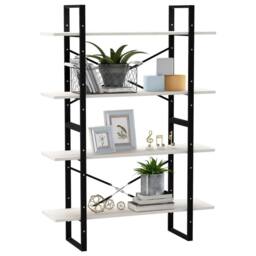 Berkfield Home 4-Tier Book Cabinet White 100x30x140 cm Solid Pine Wood - Size: 100 x 30 x 140 cm - thumbnail 4