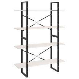 Berkfield Home 4-Tier Book Cabinet White 100x30x140 cm Solid Pine Wood - Size: 100 x 30 x 140 cm - thumbnail 1