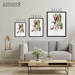 "Artery8 Paul Gervais Hummingbird Butterfly & Flower Framed Canvas Art Print in White - Size: W12"" x H16""" - thumbnail 4