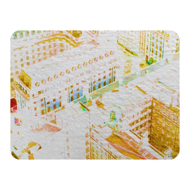 Benjamin Tate Design London Roof Tops Orange Blanket in Natural - Size: 120 cm x 150 cm - image 1