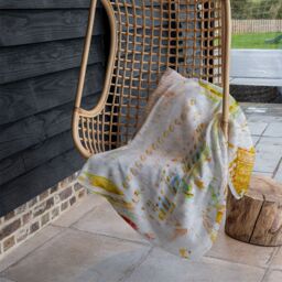 Benjamin Tate Design London Roof Tops Orange Blanket in Natural - Size: 120 cm x 150 cm - thumbnail 4