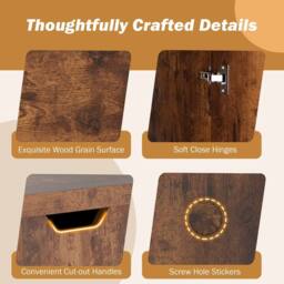 Costway 120cm Extendable Center Table Foldable Coffee Table w/Storage in Walnut - thumbnail 7