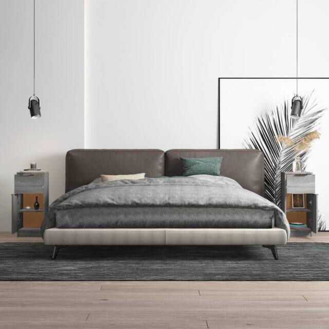Berkfield Home Sideboards 2 pcs Grey Sonoma 30x30x70 cm Engineered Wood - Size: 30 x 30 x 70 cm - image 1