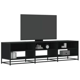 Berkfield Home TV Cabinet Black 180x40x46 cm Engineered Wood - Size: 180 x 40 x 46 cm - thumbnail 1