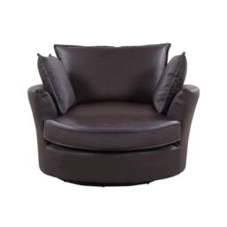 Artemis Home Fairburn Swivel Based Cuddle Chair in Brown - thumbnail 2