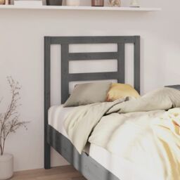 Berkfield Home Bed Headboard Grey 81x4x100 cm Solid Wood Pine - Size: 81 x 4 x 100 cm - thumbnail 1
