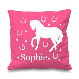 60 SECOND MAKEOVER Personalised Horse Cushion Cover in Pink
