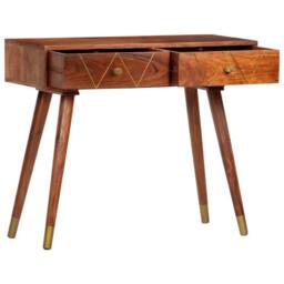 Berkfield Home Console Table 90x35x76 cm Solid Acacia Wood in Brown - Size: 90 x 35 x 76 cm