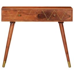 Berkfield Home Console Table 90x35x76 cm Solid Acacia Wood in Brown - Size: 90 x 35 x 76 cm - thumbnail 3