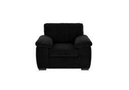 LUXURY LIFE Collingdale Jumbo Cord Fabric 1 Seater Sofa in Black