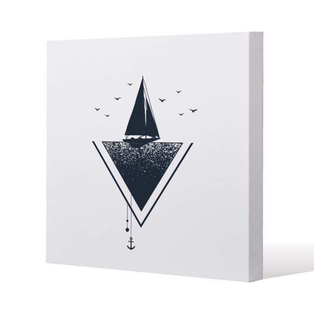 Benjamin Tate Design Sailboat at Sea (Canvas Print) / 46 x 46 x 4cm in Natural - Size: 46 x 46 x 4 cm - image 1