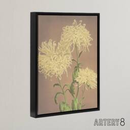 "Artery8 Three Yellow Chrysanthemums Framed Canvas Wall Art Print Ogawa Kazumasa - Size: W12"" x H16""" - thumbnail 2