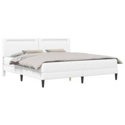 Berkfield Home Bed Frame with LED Strip Lights White 180 x 200 cm Faux Leather - thumbnail 3
