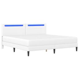 Berkfield Home Bed Frame with LED Strip Lights White 180 x 200 cm Faux Leather - thumbnail 5