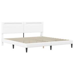 Berkfield Home Bed Frame with LED Strip Lights White 180 x 200 cm Faux Leather - thumbnail 6